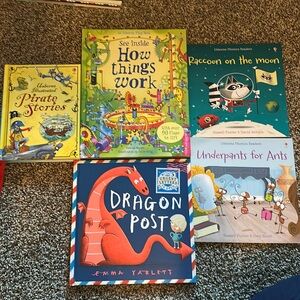 Lot of 5 Usborne books - 3 hard cover, 2 soft
